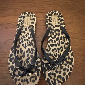 Kate Spade Black and Tan Leopard Print Sandals